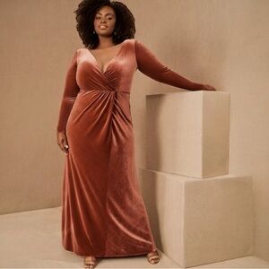 jenny yoo collection 20 Ryland open back velvet bridesmaid dress maxi longsleeve